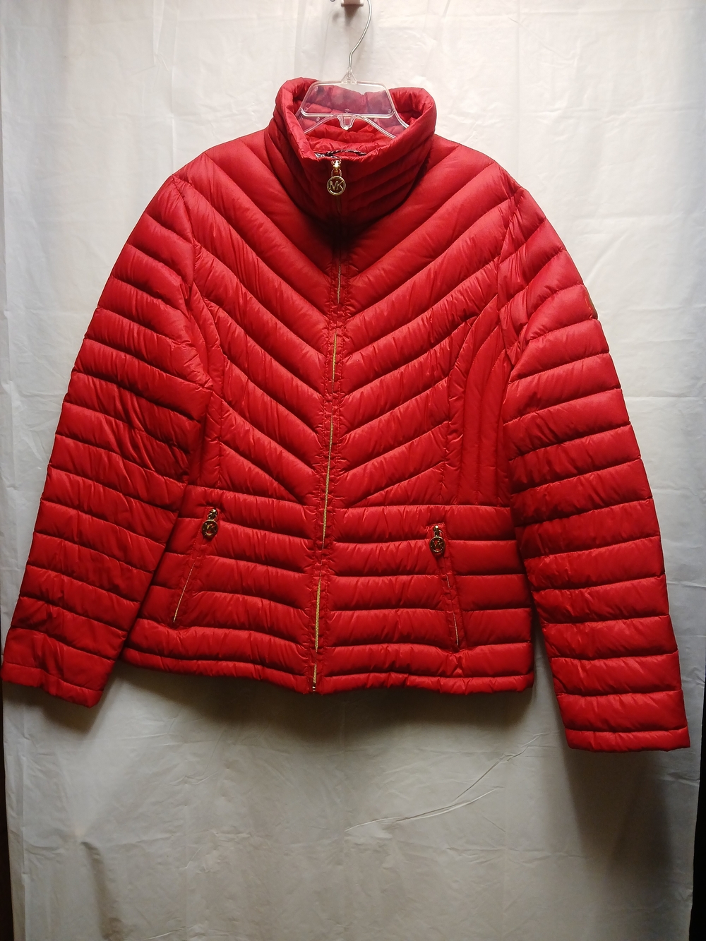 Michael Kors Women's Quilted Red Packable Puffer Jacket